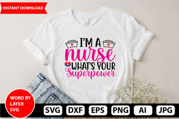 Nursing Superpower SVG for Embroidery